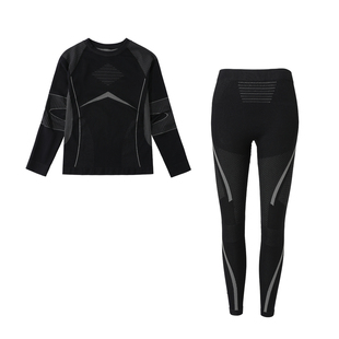 佑游滑雪速干衣女保暖内衣秋冬户外登山加厚内搭运动打底套装衣裤