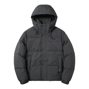 2025新款男士连帽短款羽绒服加厚保暖商务外套黑色冬季防风外套