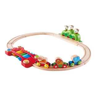 Hape火车轨道丛林音乐套益智拼装玩具儿童宝宝男女孩生日礼物
