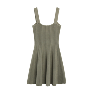 NEVA HU【现货7折】吊带针织连衣裙女短款夏收腰显瘦a字短裙子