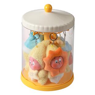 labubu展示盒旋转拉布布挂件收纳盒多巴胺搪胶娃娃挂架毛绒玩偶柜