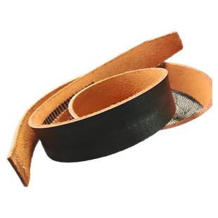 裤带男式纯真牛皮带身不带头腰带皮条无牙自动扣卡扣轨道黑色