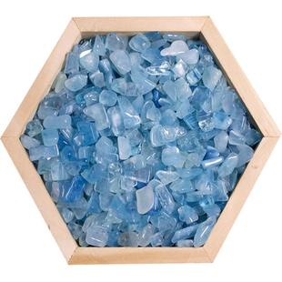 天然海蓝宝碎石蓝色水晶净化消磁石宝石造景石冰种魔鬼海蓝宝原石