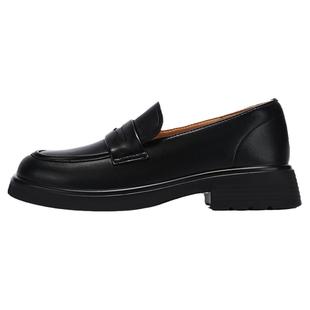 达芙妮乐福鞋女款2025新款秋冬百搭厚底单鞋一脚蹬JK小皮鞋女鞋