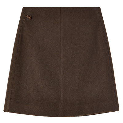 秋水伊人短A字裙新中式半身裙