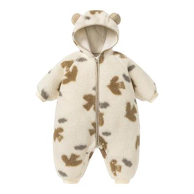 迷你巴拉巴拉加绒连帽连体衣