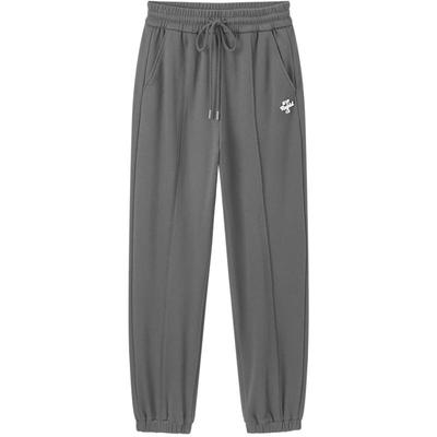 乐町宽松针织束脚裤女春季新款针织长裤C2GHE1124