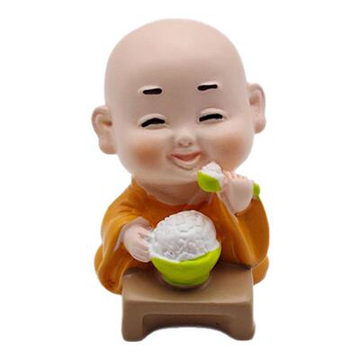 禅意小和尚树脂微缩模型创意桌面微景观玩偶沙弥公仔造景茶桌摆件