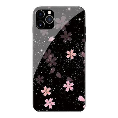 18/17air适用iphone14promax玻璃壳xs苹果13/12/11手机壳xr/xsmax/8plus保护套磨砂花朵/15/16