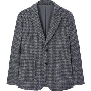 [羊毛]GIOVANNI VALENTINO休闲千鸟格西装外套男商务便西服春款