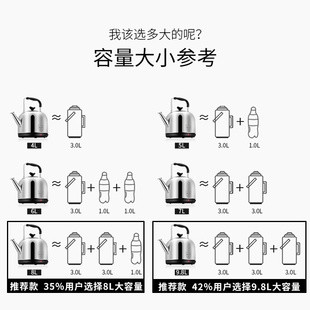 全自动断电烧水壶304加厚不锈钢电热水壶保温超大容量家用电水壶