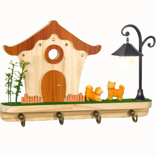 免打孔钥匙挂钩壁挂墙上置物收纳架猫眼墙洞遮挡门后玄关装饰挂钩