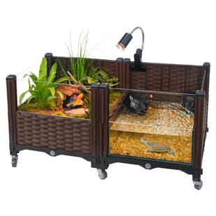 乌龟饲养缸家用生态大型造景别墅养黄缘专用防逃逸水陆两栖玻璃缸