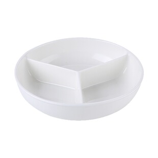陶瓷三格蒸盘食品级电饭煲圆形加厚加深加大多功能分格蒸盘陶瓷