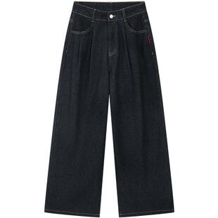 笛莎官方童装女童裤子冬季新款大童女孩青少年学生加绒牛仔阔腿裤