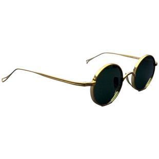 本万年龟纯钛复古小圆框小脸墨镜男士超轻可配近视偏光太阳镜女款