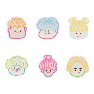 Mkop洞洞鞋配饰鞋扣配件夜光小人头像鞋花装饰扣适配Cross/Crocs