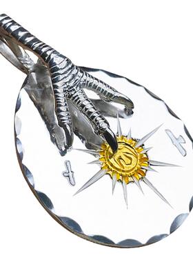 银创鹫见太郎鹰爪射线银饼吊坠