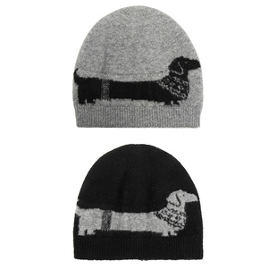 LYUOCHENG 侯明昊同款 早秋腊肠狗提花针织冷帽