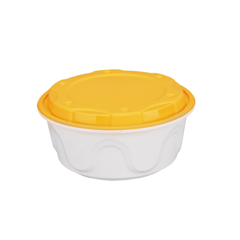 一次性餐盒圆形带盖塑料打包盒