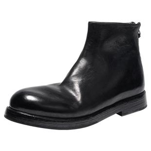 DREAMBOX钧博石洗马皮极简风男靴纯手工舒适皮靴英伦百搭男士靴子