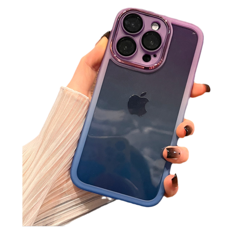 渐变紫蓝镜头精孔适用苹果16手机壳新款16promax套iphone16pro硅胶苹果15防摔苹果13全包14超好看12女ProMax
