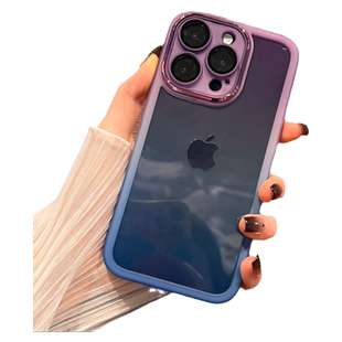 渐变紫蓝镜头精孔适用苹果16手机壳新款16promax套iphone16pro硅胶苹果15防摔苹果13全包14超好看12女ProMax