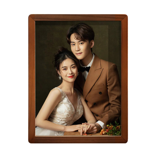 相框空框带玻璃双面透明摆台洗照片定制婚纱照高级感7寸8实木架10