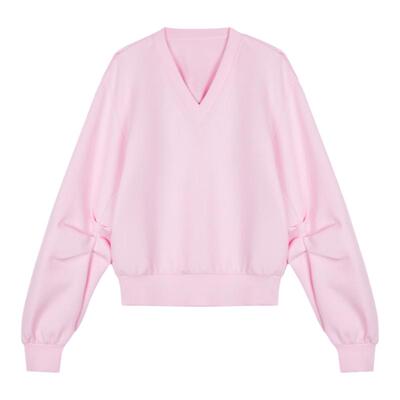 V领套头简约通卫衣纯色