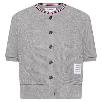 [3期免息]THOM BROWNE 女士棉质华夫格短袖薄开衫
