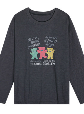 落落狷介早秋长袖T恤女小个子