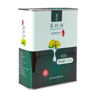 亚忠低芥酸2.5L家用木榨菜籽油