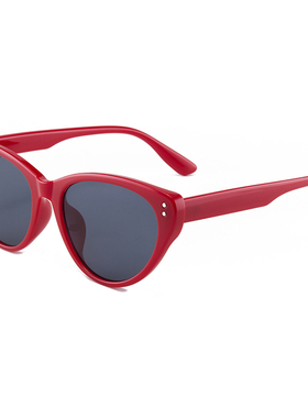 复古红色框猫眼高级感太阳眼镜女