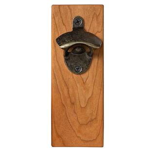 岩璞冰箱贴啤酒开瓶器黑胡桃木轻奢摆件抖音创意磁铁啤酒开盖起子