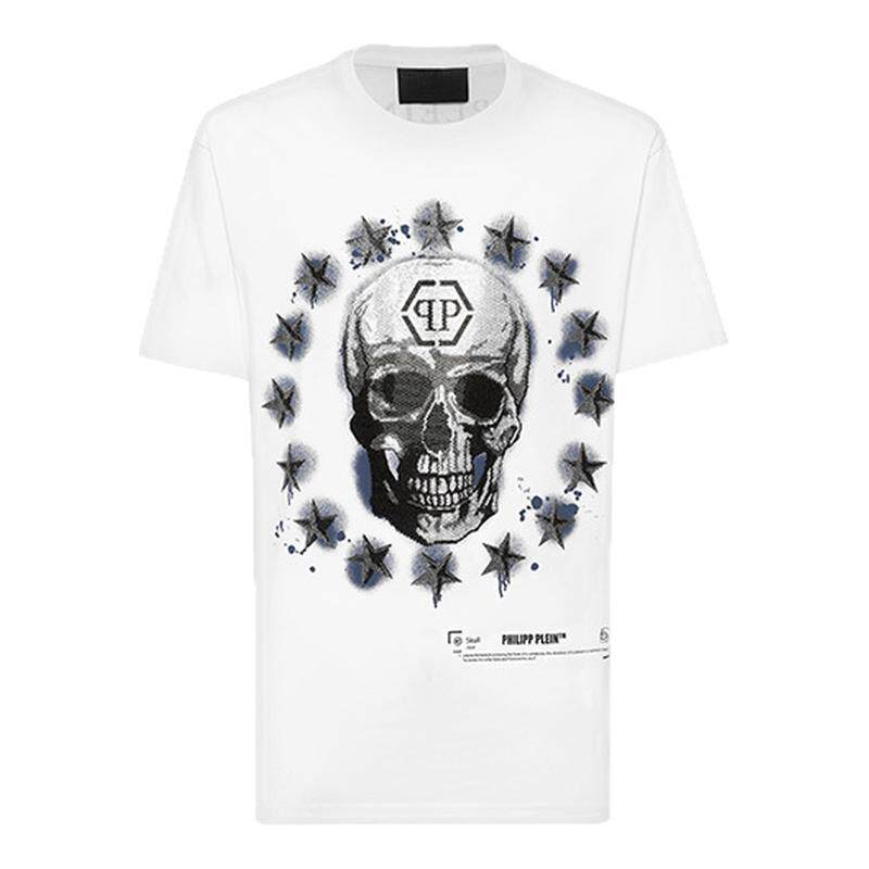 PHILIPP PLEIN 时尚骷髅装饰男士圆领短袖T恤