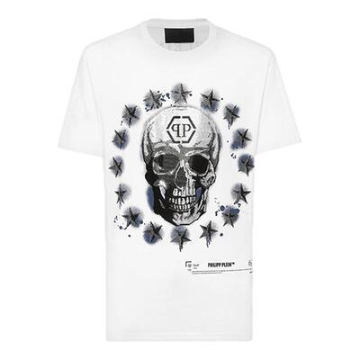 PHILIPP PLEIN 时尚骷髅装饰男士圆领短袖T恤