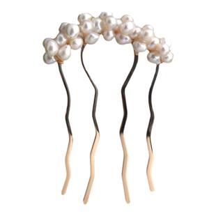 珍珠发簪新中式簪子女古风盘发气质发钗发梳半丸子头发饰发卡