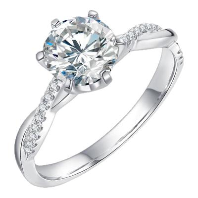 18K金轻奢高级菀藤麻花扭臂钻戒