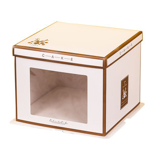 生日蛋糕盒纸质开天窗加高透明蛋糕包装盒单/双层6/8/10/12寸14寸