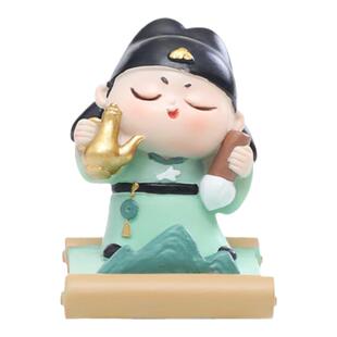 西安文创纪念品唐仕女李白手机支架洛阳摆件陕西河南博物馆伴手礼