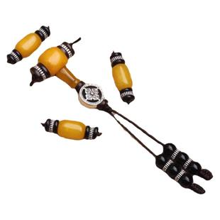 小金刚星月配饰藏银三通套装小叶紫檀手串文玩108配件玉髓全套