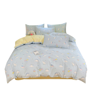 卡通大耳狗四件套全棉纯棉玉桂狗儿童被套床单学生宿舍床上三件套