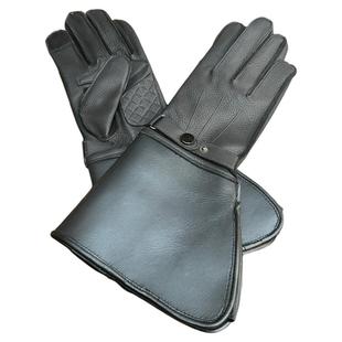 美国骑警长款骑行巡航鹿皮手套摩托车机车手套保暖冬季复古皮手套