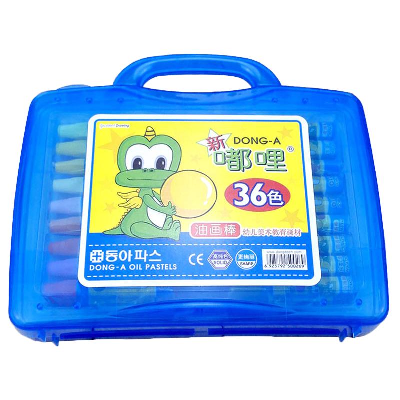 韩国东亚新嘟哩12色24色36色48色盒装儿童彩色蜡笔油画棒画画彩色