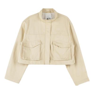 A21女装宽松立领落肩风衣