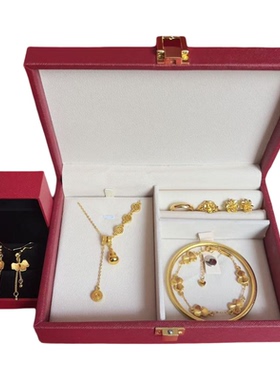 婚庆结婚仿真黄金假三金摆台