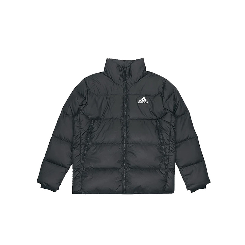 Adidas 阿迪达斯黑色短款防风保暖户外休闲运动立领羽绒服 GV5350
