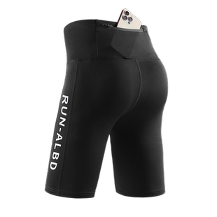 瑜伽短裤女紧身运动跑步压缩五分裤夏季薄款大码健身骑行可放手机