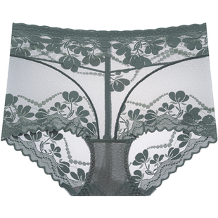 高腰蕾丝内裤女士性感高级无痕纯欲小心机薄款高颜值法式绝美短裤