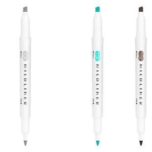 买5送1日本进口ZEBRA斑马荧光笔Mildliner星空淡色系双头重点标记笔学生用手帐灰色WKT7彩色记号笔文具大赏